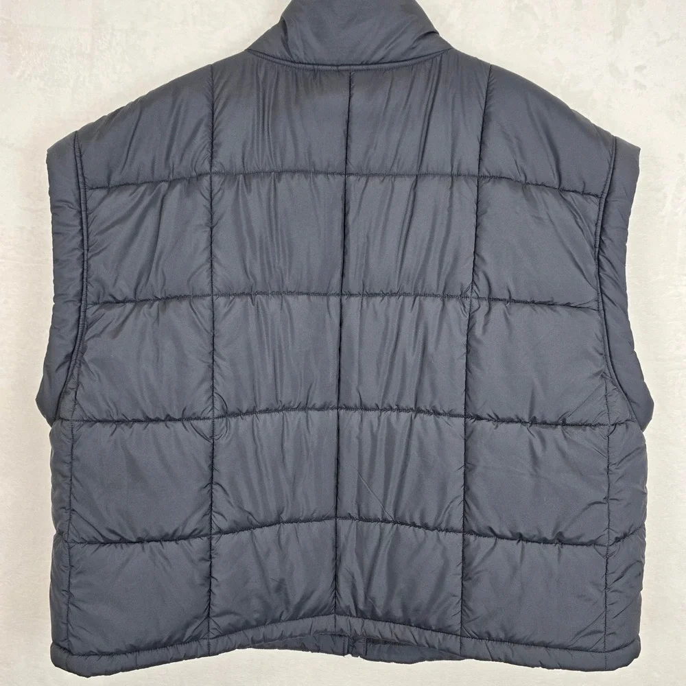 Fabletics Mens Black Quilted Puffer Vest Full Zip Mock Neck size 2X